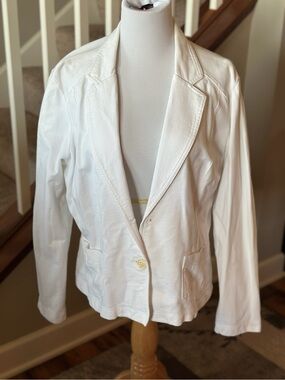 Eddie Bauer White Women's Blazer Jacket - D3000